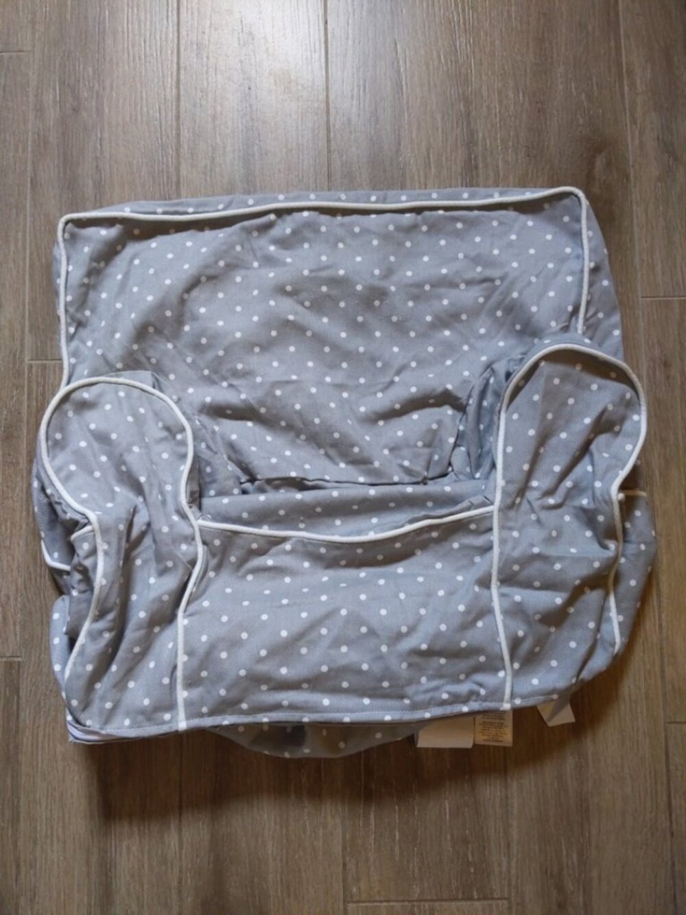 Pottery Barn My First size Anywhere Chair Cover Gray Polka Dot monogram removed